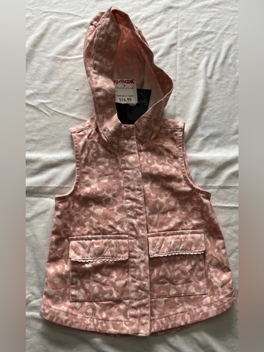 Cynthia Rowley 18mo  pink hooded vest NWTG 100% cotton/